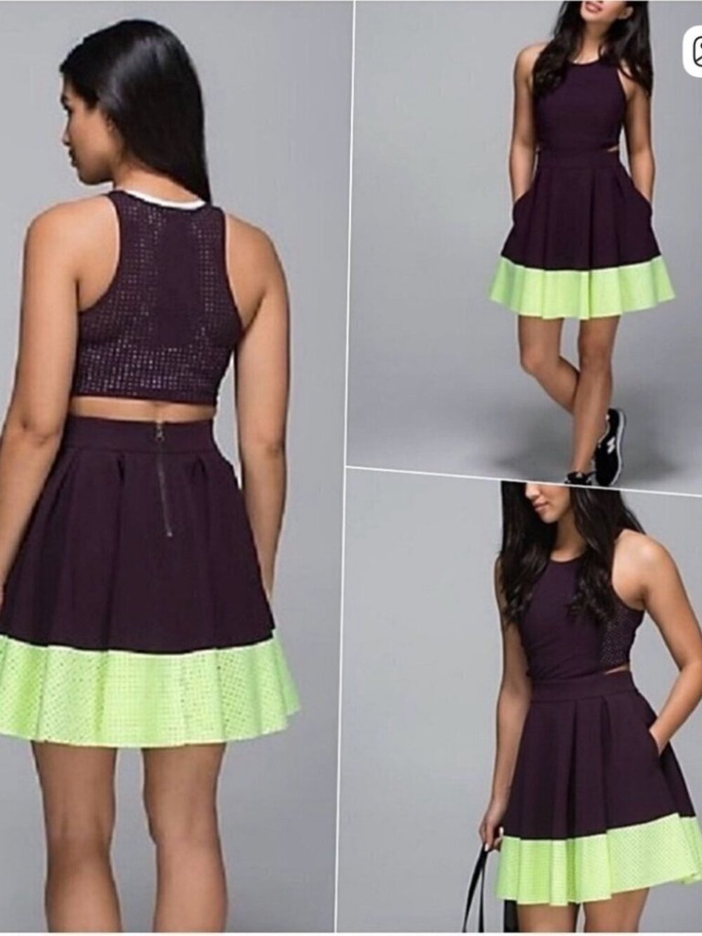 lululemon athletica Plum and Lime Mini Dress